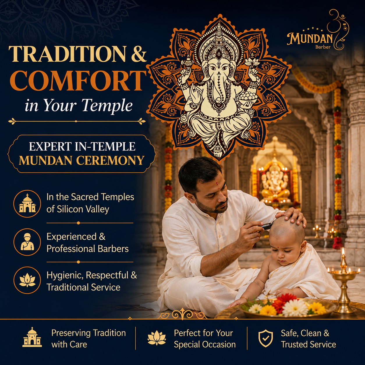 In-Temple Mundan Ceremony Barber | Bay Area, CA